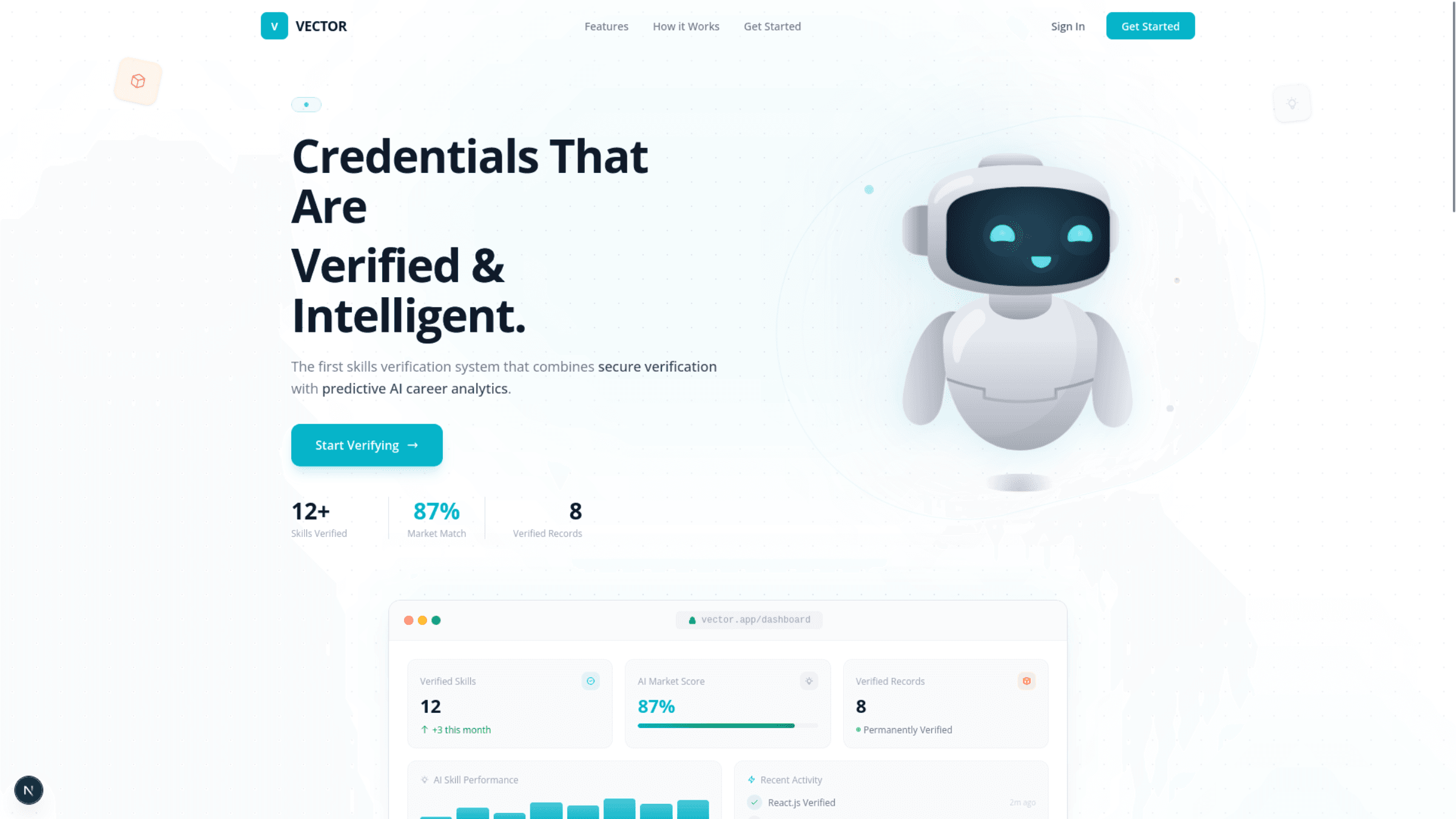 VECTOR - Platform Landing Page
